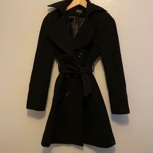 Black thick pea coat with belt Countess USA size M